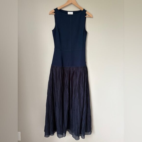 NEW Reformation Cyra Drop Waist Dress Midnight Navy Blue | US 2 UK 4 - Picture 8 of 15